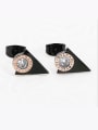 thumb Simple Style Titanium 18K Rose Gold Triangle Shaped clip on earring 2