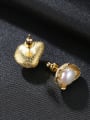 thumb Pure silver shell design freshwater pearl gold earring 4