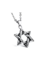 thumb Fashion Hollow Six-pointed Star Titanium Necklace 0