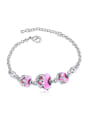 thumb Simple Heart austrian Crystals Alloy Bracelet 2