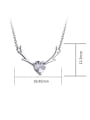 thumb 925 Sterling Silver With Cubic Zirconia Simplistic Elk antler Heart Necklaces 4