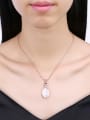 thumb Fashion Oval Stone Zircon Necklace 1