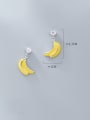 thumb 925 Sterling Silver With Platinum Plated Cute Banana Stud Earrings 3