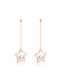 thumb Fashion Hollow Star Artificial Pearl Titanium Drop Earrings 0