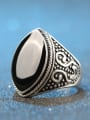 thumb Retro style Oval Black Enamel Alloy Ring 2