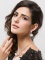 thumb Copper With Platinum Plated Luxury Flower Chandelier Earrings 3