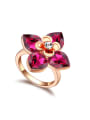 thumb Fashion Shiny austrian Crystals Flowery Alloy Ring 0