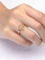 thumb Natural Blue Moonstone Opening Ring with 14k Gold Plated 1