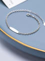 thumb 925 Sterling Silver With Platinum Plated Simplistic Oval Bracelets 2