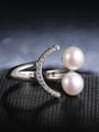 thumb Fashion Freshwater Pearl Smiling Face Opening Ring 2