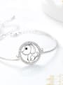 thumb Simple Hollow Round Little Dog 925 Silver Bracelet 2
