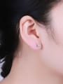 thumb Women Triangle-shaped Zircon Stud Earrings 1
