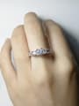 thumb Exquisite Shiny Cubic White Zirconias Copper Women Ring 1