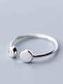 thumb 925 Sterling Silver With Platinum Plated  Round Free Size Rings 3