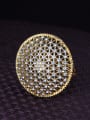 thumb Luxury 18K Gold Plated Net Design Zircon Ring 2