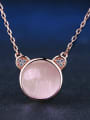 thumb Lovely Bear-shape Pink Crystal Women Necklace 1