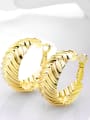 thumb Creative 18K Gold Plated Round Shaped Lines Earrings 2