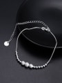 thumb Simple Beads Silver Plated Anklet 2