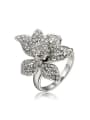 thumb Exquisite 18K Platinum Plated Flower Shaped Zircon Ring 0