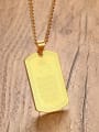 thumb Delicate Gold Plated Square Shaped Titanium Pendant 1