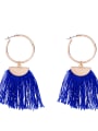 thumb Fan and Round Shaped Women Fashion Tassel Earrings 2