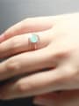 thumb round-shaped Opal 18K rose-plated free size ring 2