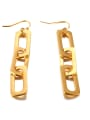 thumb Elegant Gold Plated Square Shaped Titanium Drop Earrings 2