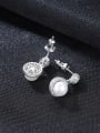 thumb Sterling Silver Natural Freshwater Jane with 3A Zircon Earrings 2