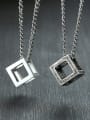thumb Stainless Steel With Platinum Plated Simplistic Hollow Square Necklaces 3