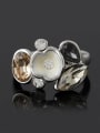 thumb Platinum Plated Crystals Little Flower Alloy Ring 0