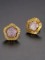 thumb Copper With Cubic Zirconia  Delicate Geometric Stud Earrings 3