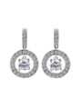 thumb Fashion 925 Silver Cubic Zircon Hollow Round Earrings 0