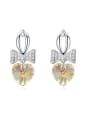 thumb Fashion Little Bowknot Heart austrian Crystal Alloy Stud Earrings 1