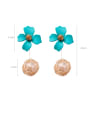 thumb Alloy With Rose Gold Plated Cute Flower Drop Earrings 2