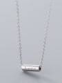 thumb Sterling silver minimalist printing LOVE necklace 0