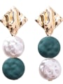 thumb Alloy With Gold Plated Bohemia  Imitation Pearl Oval Earrings 1