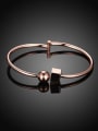 thumb Personality Rose Gold Plated Copper Bead Bangle 2