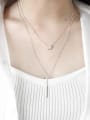 thumb Sterling Silver geometric square Long Necklace 2