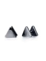 thumb Simple Tiny Triangle Smooth Titanium Stud Earrings 3