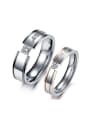 thumb Fashion Shiny Rhinestone Titanium Lovers Ring 0