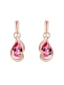 thumb Fashion Water Drop austrian Crystals Rose Gold Plated Earrings 0