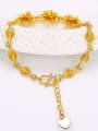 thumb Copper Alloy 24K Gold Plated Classical Flower Bracelet 1