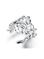 thumb Leaves-shape Smooth Fashion Creative Opening Ring 0