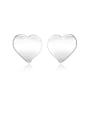 thumb Copper With Glossy  Simplistic Heart Stud Earrings 0