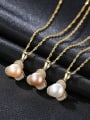 thumb Sterling silver plated 18K-gold 7-7.5mm natural pearl necklace 1