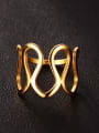 thumb Exquisite Gold Plated Geometric Shaped Titanium Ring 2