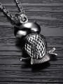 thumb Personalized Owl Zircon Titanium Necklace 1