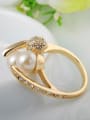 thumb Elegant 18K Gold Plated Artificial Pearl Ring 1