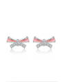 thumb Color Glue Zircons Bow Stud Earrings 0