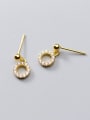 thumb All-match Round Shaped Gold Plated S925 Silver Stud Earrings 0